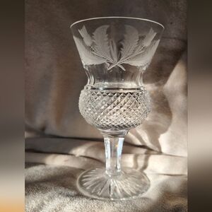Vintage Edinburgh Crystal Cut Thistle Patterned Goblet Wine Glass